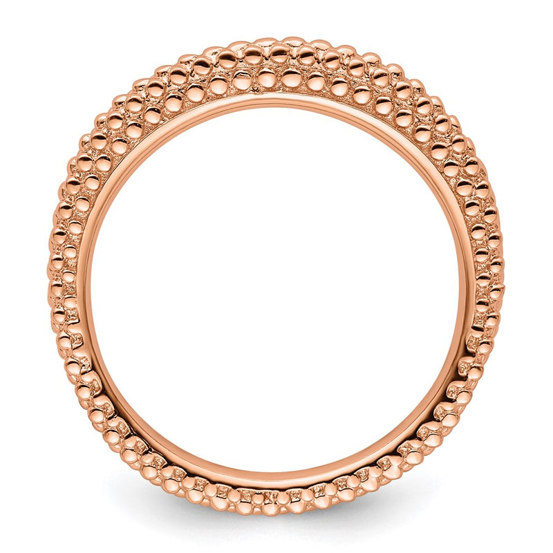 Sterling Silver Stackable Expressions Pink Plated Domed Ring