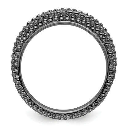 Sterling Silver Stackable Expressions Black Plated Domed Ring