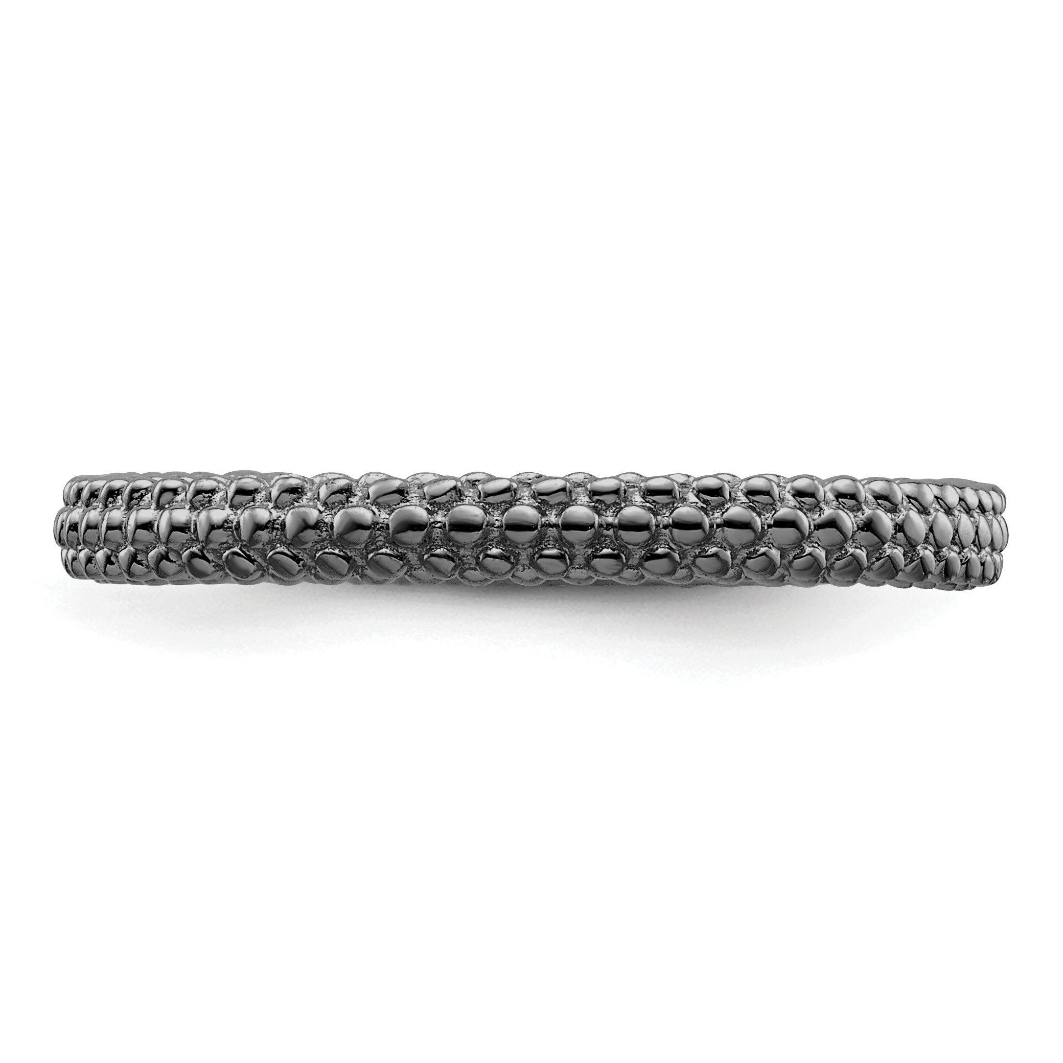 Sterling Silver Stackable Expressions Black Plated Domed Ring