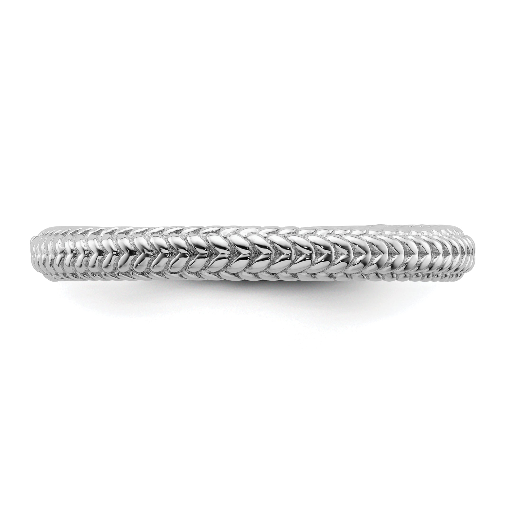 Sterling Silver Stackable Expressions Rhodium Plated Domed Ring