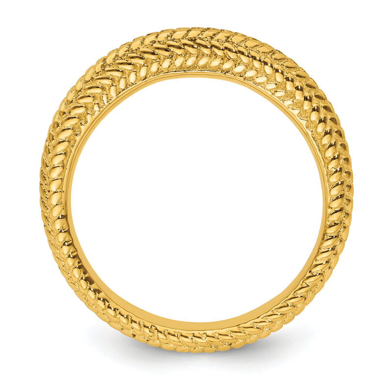 Sterling Silver Stackable Expressions Gold Plated Domed Ring