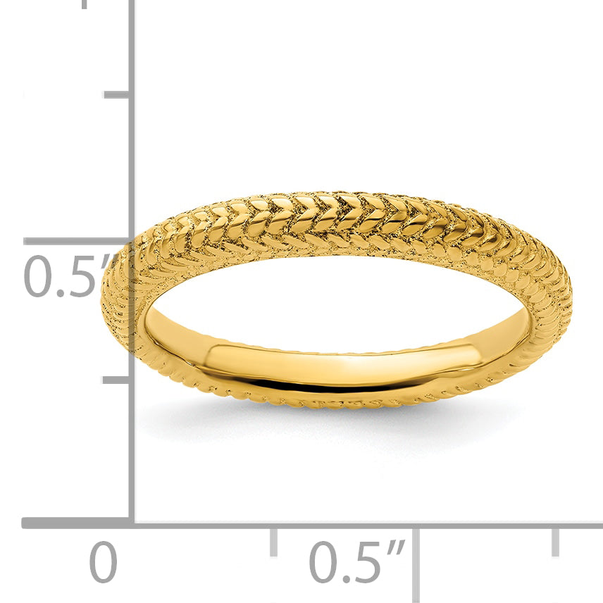 Sterling Silver Stackable Expressions Gold Plated Domed Ring