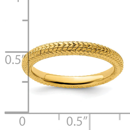 Sterling Silver Stackable Expressions Gold Plated Domed Ring