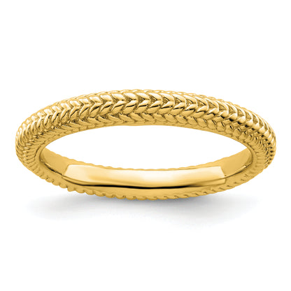 Sterling Silver Stackable Expressions Gold Plated Domed Ring