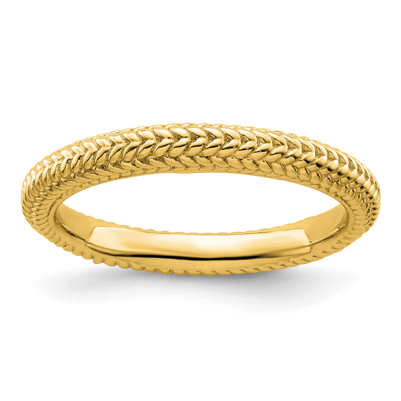 Sterling Silver Stackable Expressions Gold Plated Domed Ring