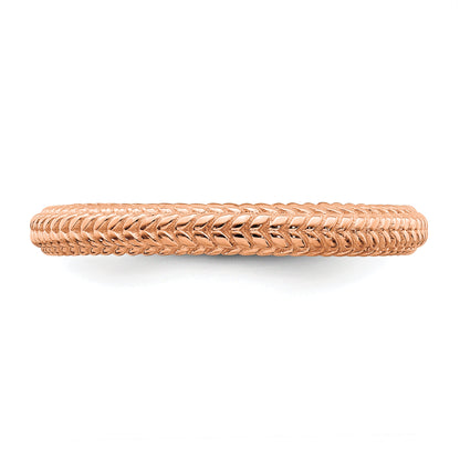 Sterling Silver Stackable Expressions Pink Plated Domed Ring