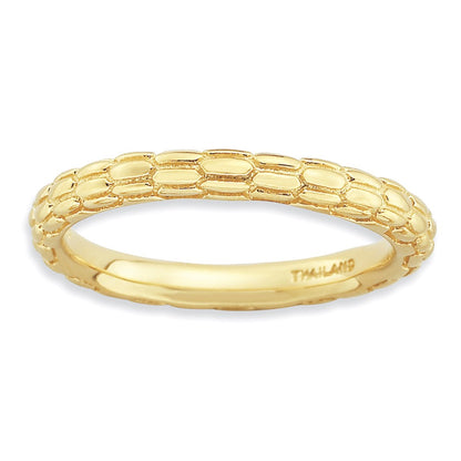 Sterling Silver Stackable Expressions Gold Plated Domed Ring