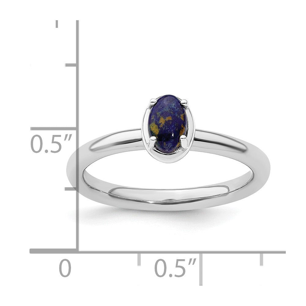 Sterling Silver Stackable Expressions Lapis Polished Ring