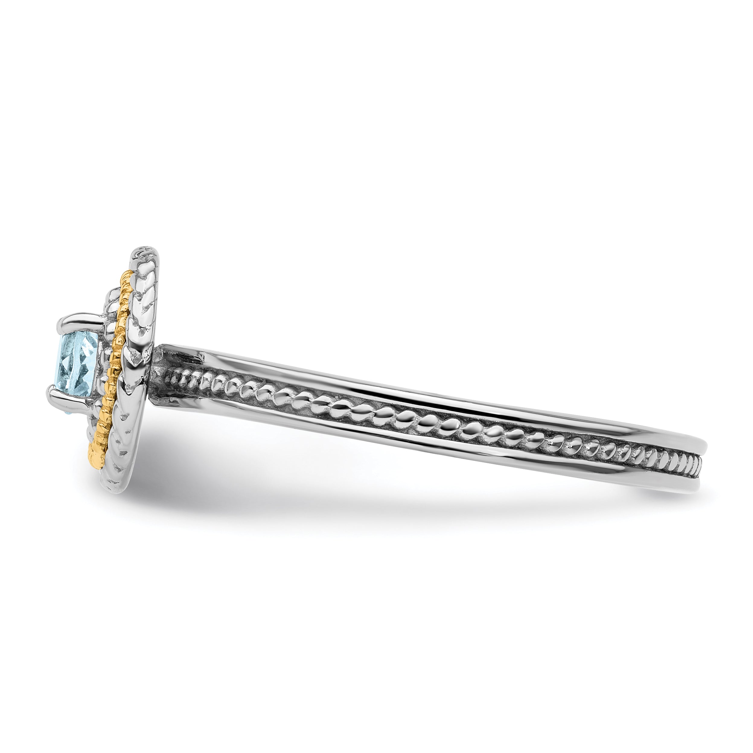 14K/Silver Two Tone Sterling Silver & 14K Expressions Aquamarine Ring