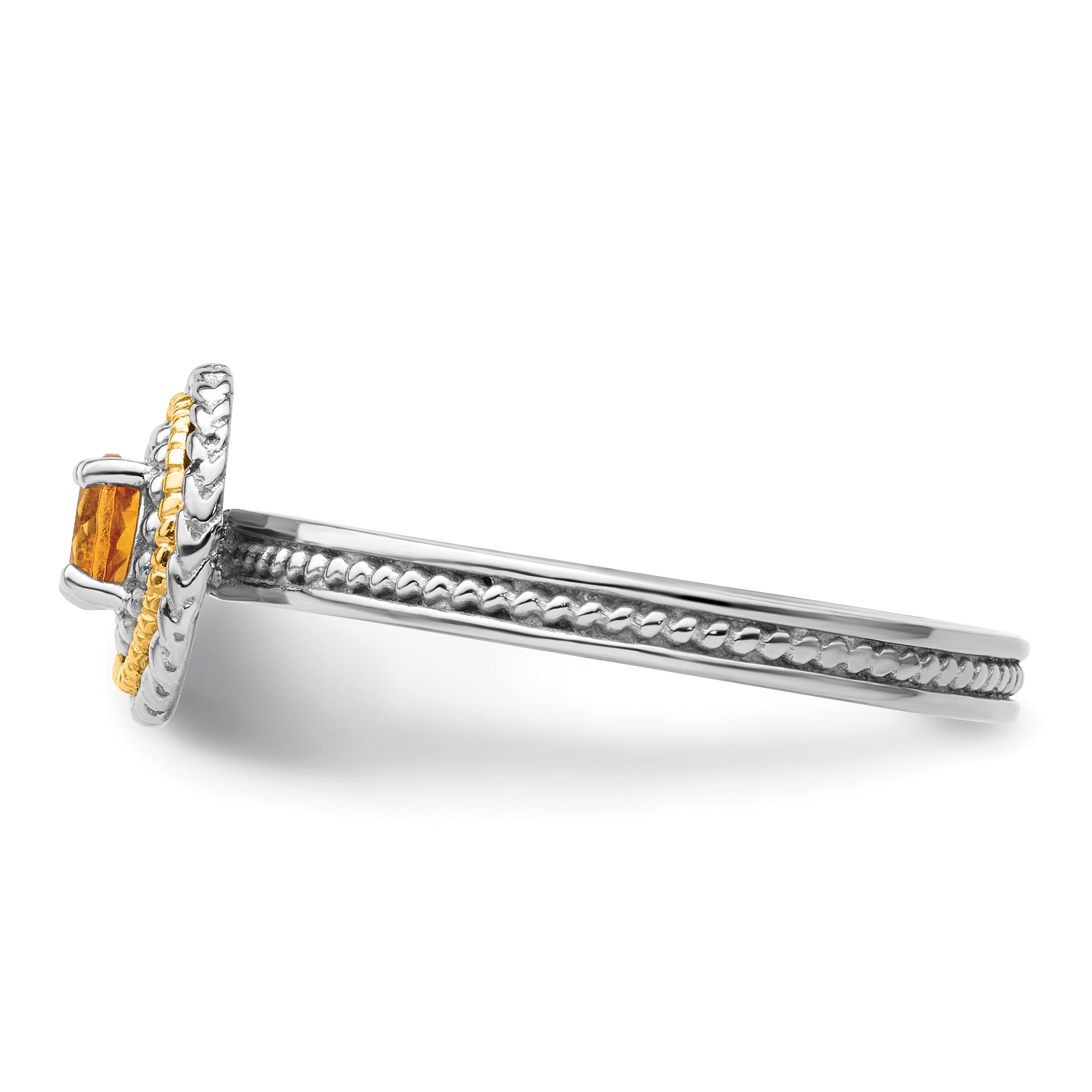 14K/Silver Two Tone Sterling Silver & 14K Stackable Expressions Citrine Ring