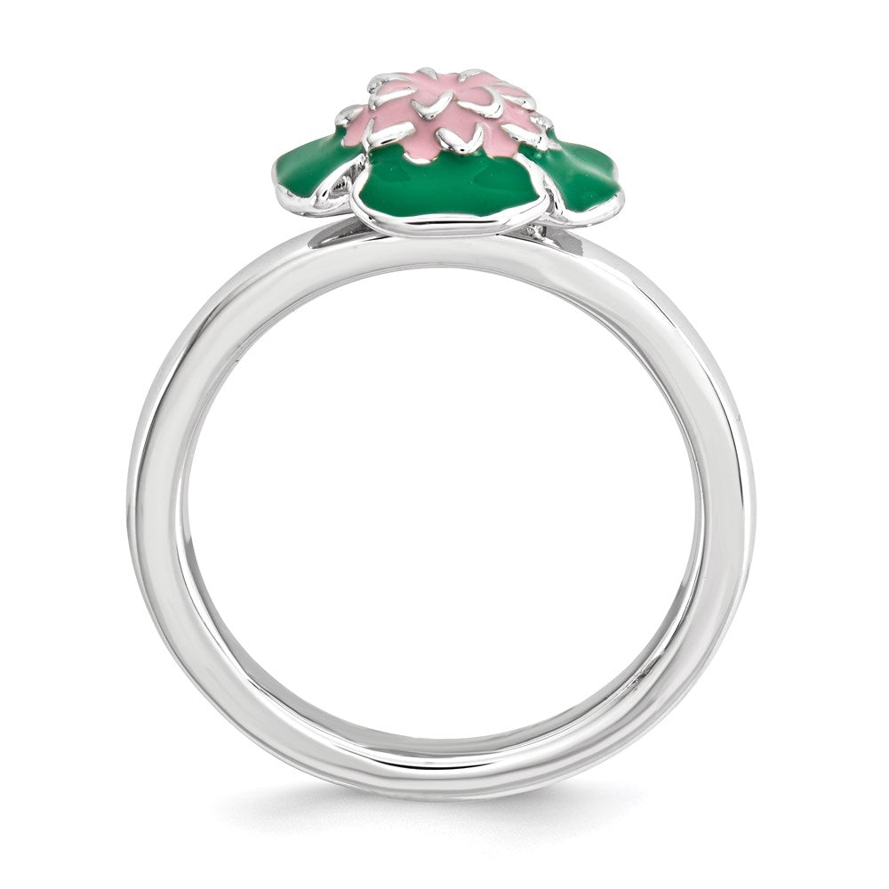Sterling Silver Stackable Expressions Water Lily Ring (Size 5 Only)