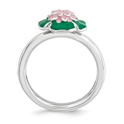 Sterling Silver Stackable Expressions Water Lily Ring (Size 5 Only)