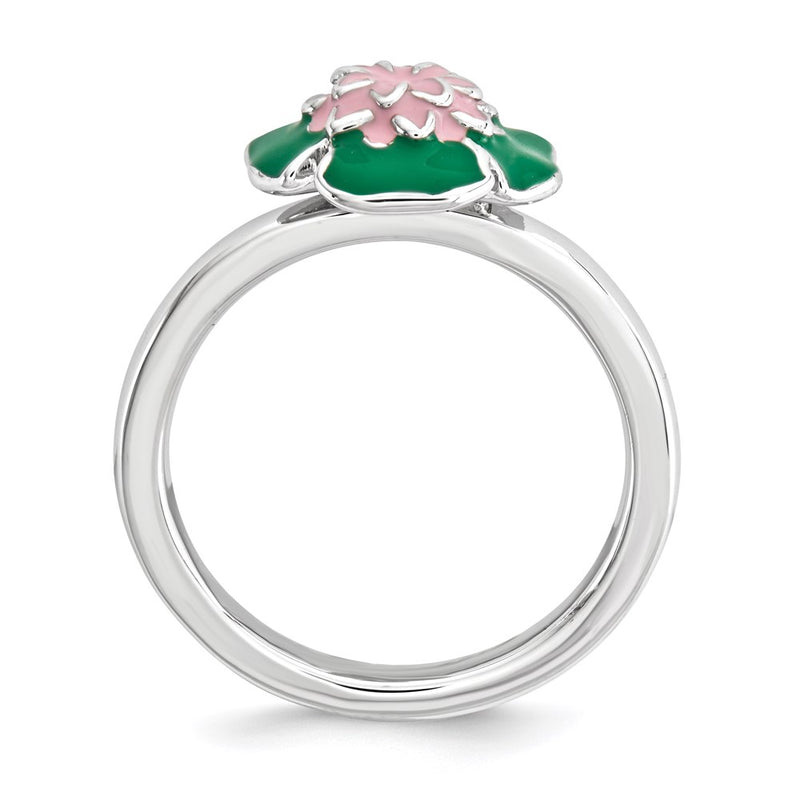 Sterling Silver Stackable Expressions Water Lily Ring (Size 5 Only)