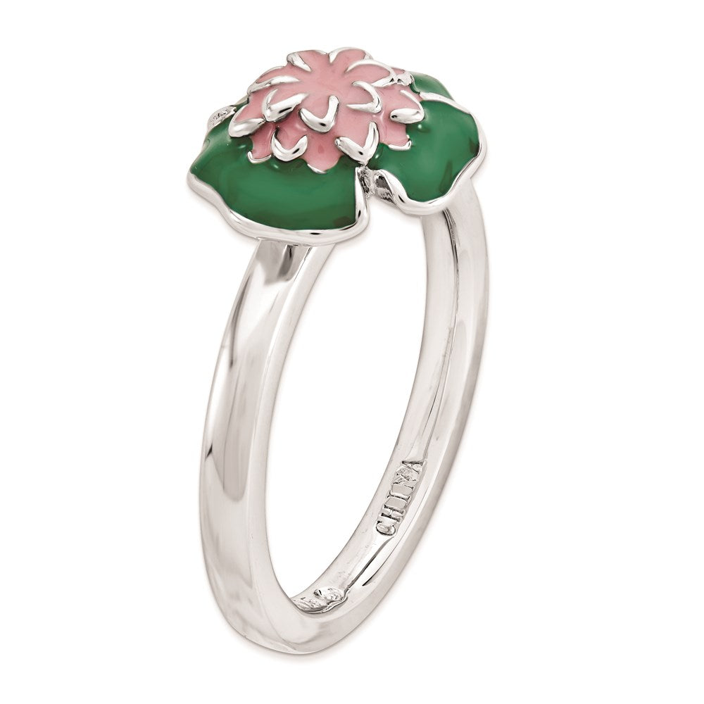 Sterling Silver Stackable Expressions Water Lily Ring (Size 5 Only)