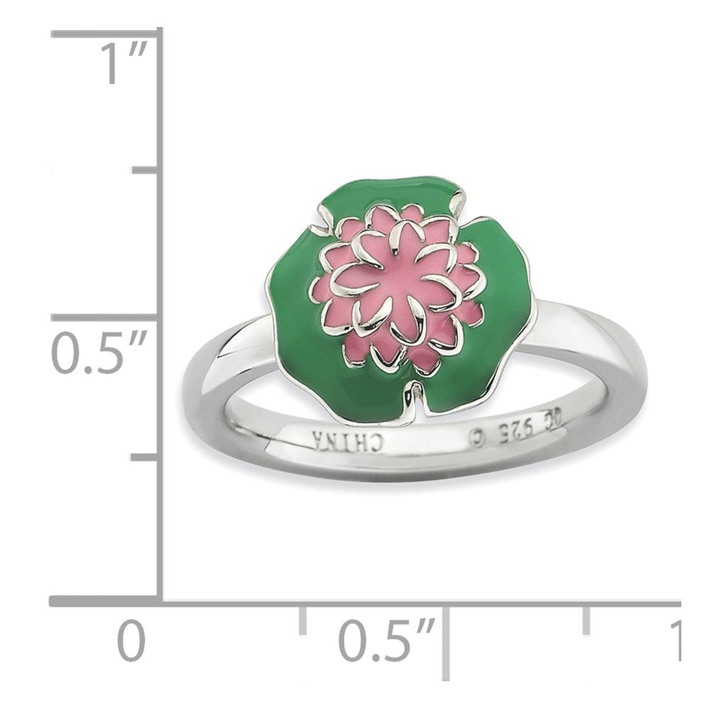 Sterling Silver Stackable Expressions Water Lily Ring (Size 5 Only)