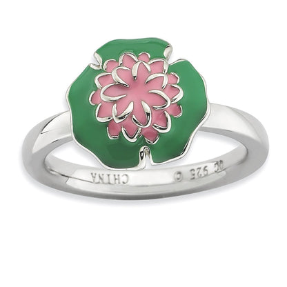 Sterling Silver Stackable Expressions Water Lily Ring (Size 5 Only)