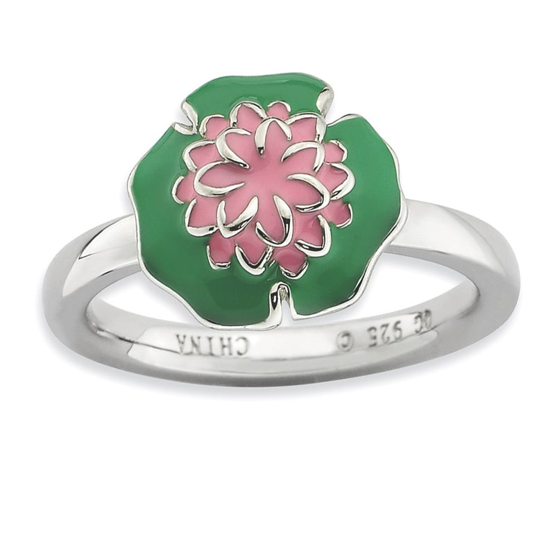 Sterling Silver Stackable Expressions Water Lily Ring (Size 5 Only)