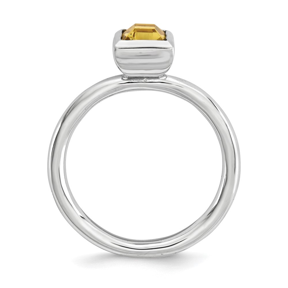 Sterling Silver Stackable Expressions Square November Crystal Ring (Size 5 Only)