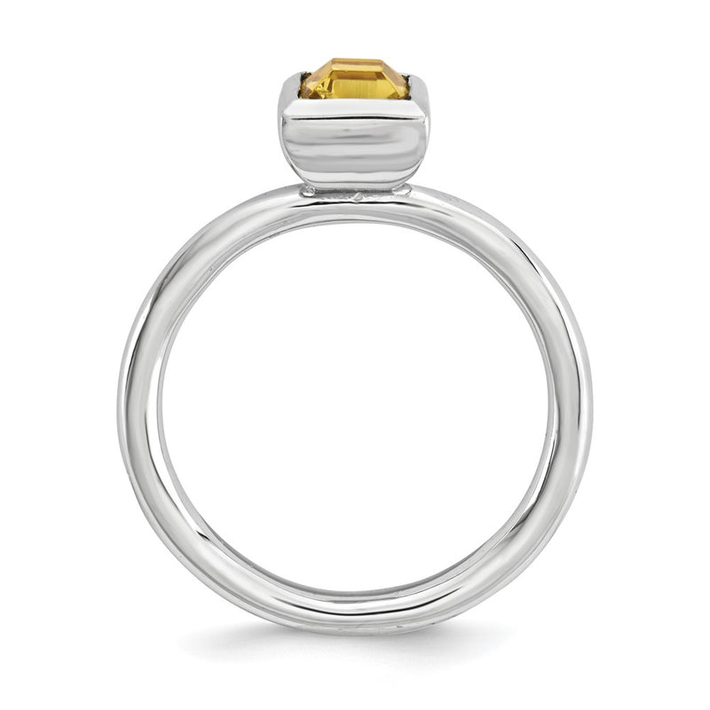 Sterling Silver Stackable Expressions Square November Crystal Ring (Size 5 Only)