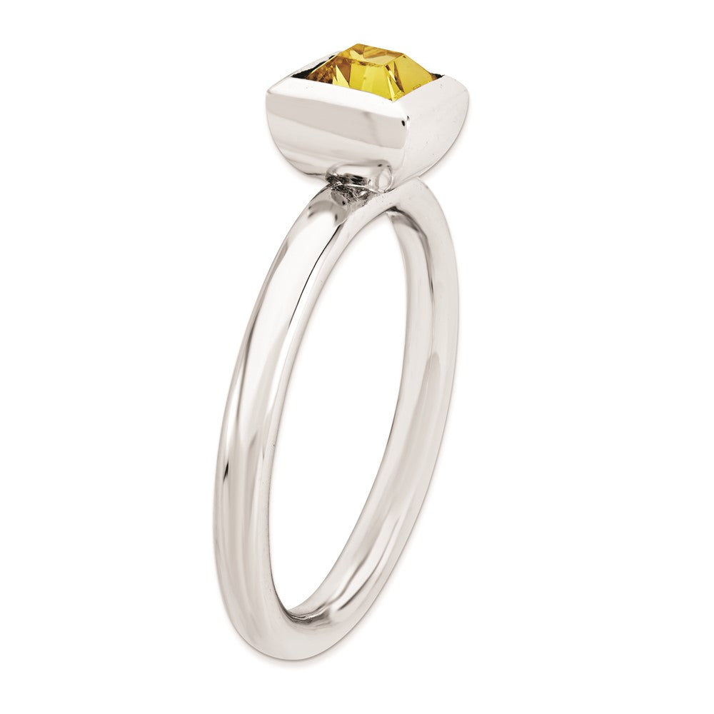 Sterling Silver Stackable Expressions Square November Crystal Ring (Size 5 Only)