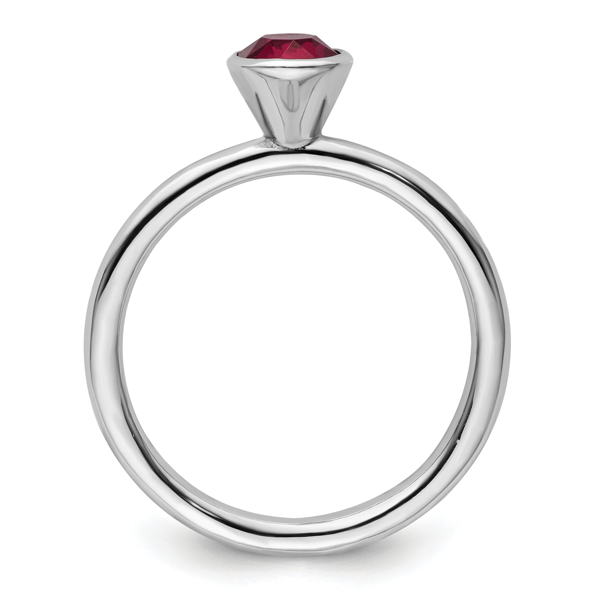 Sterling Silver Stackable Expressions High 5mm January Crystal Ring