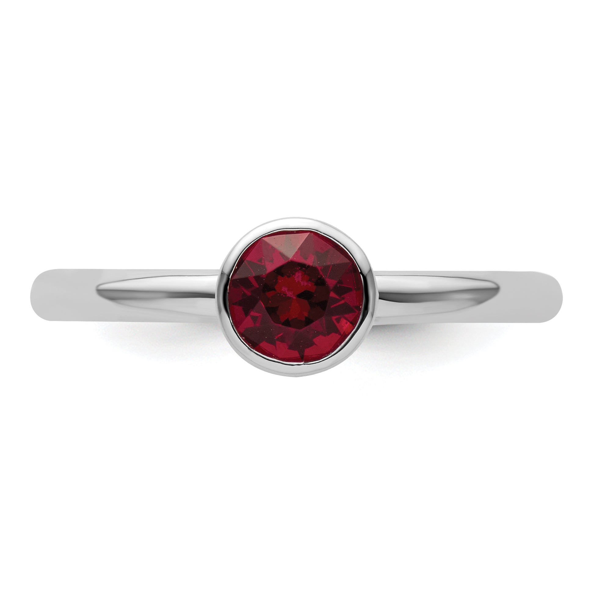 Sterling Silver Stackable Expressions High 5mm January Crystal Ring