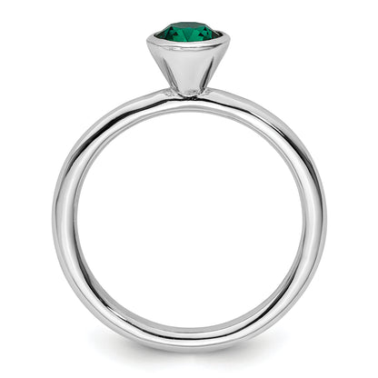 Sterling Silver Stackable Expressions High 5mm May Crystal Ring
