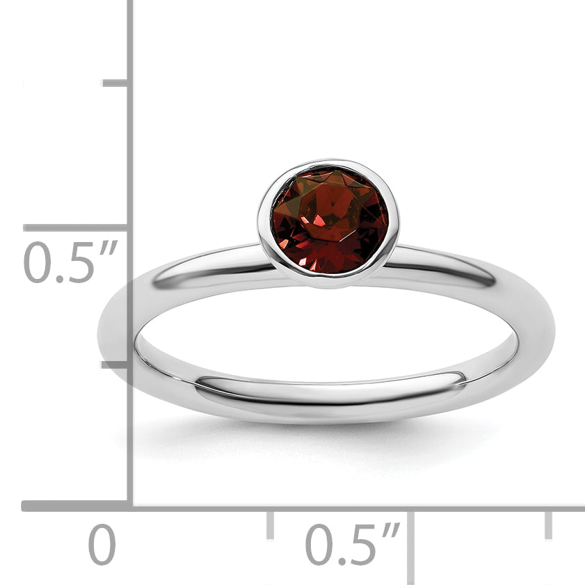 Sterling Silver Stackable Expressions High 5mm June Crystal Ring