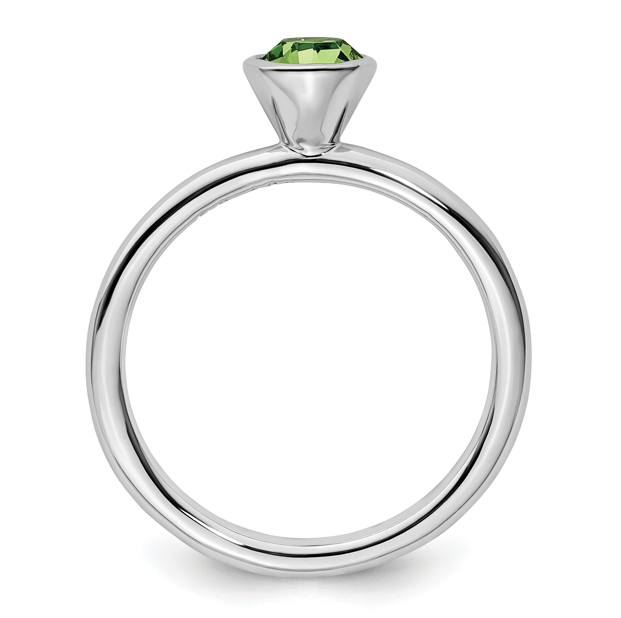 Sterling Silver Stackable Expressions High 5mm August Crystal Ring