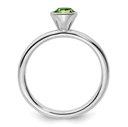 Sterling Silver Stackable Expressions High 5mm August Crystal Ring