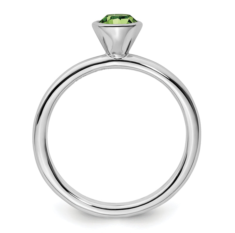 Sterling Silver Stackable Expressions High 5mm August Crystal Ring