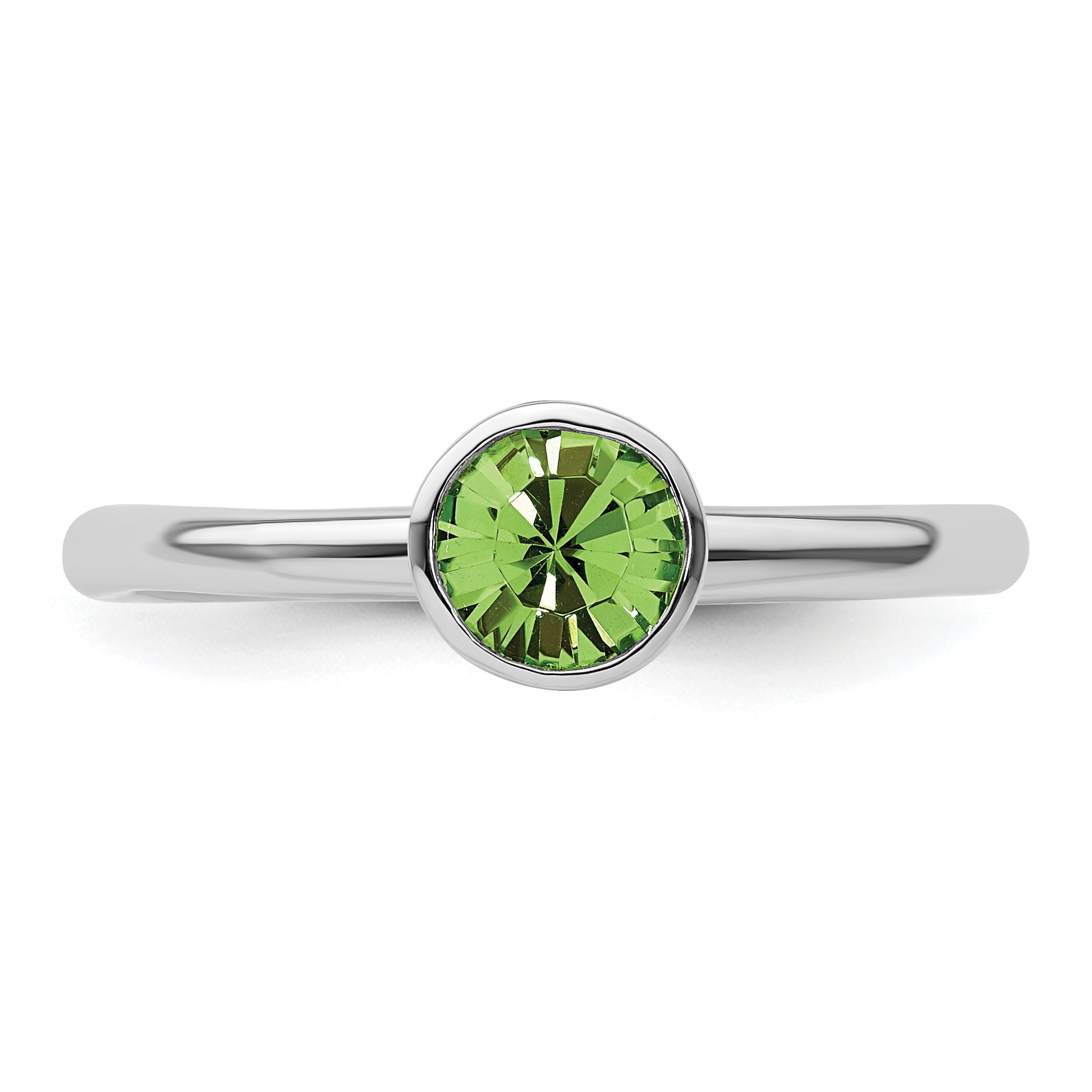 Sterling Silver Stackable Expressions High 5mm August Crystal Ring
