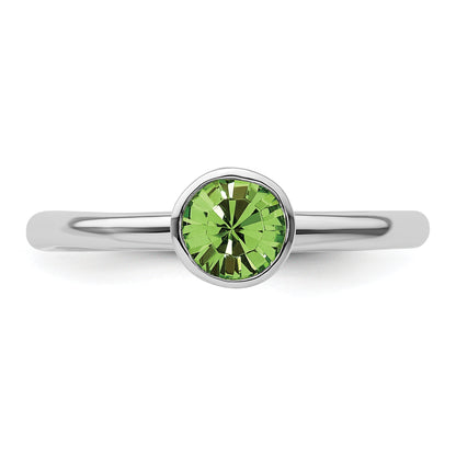 Sterling Silver Stackable Expressions High 5mm August Crystal Ring