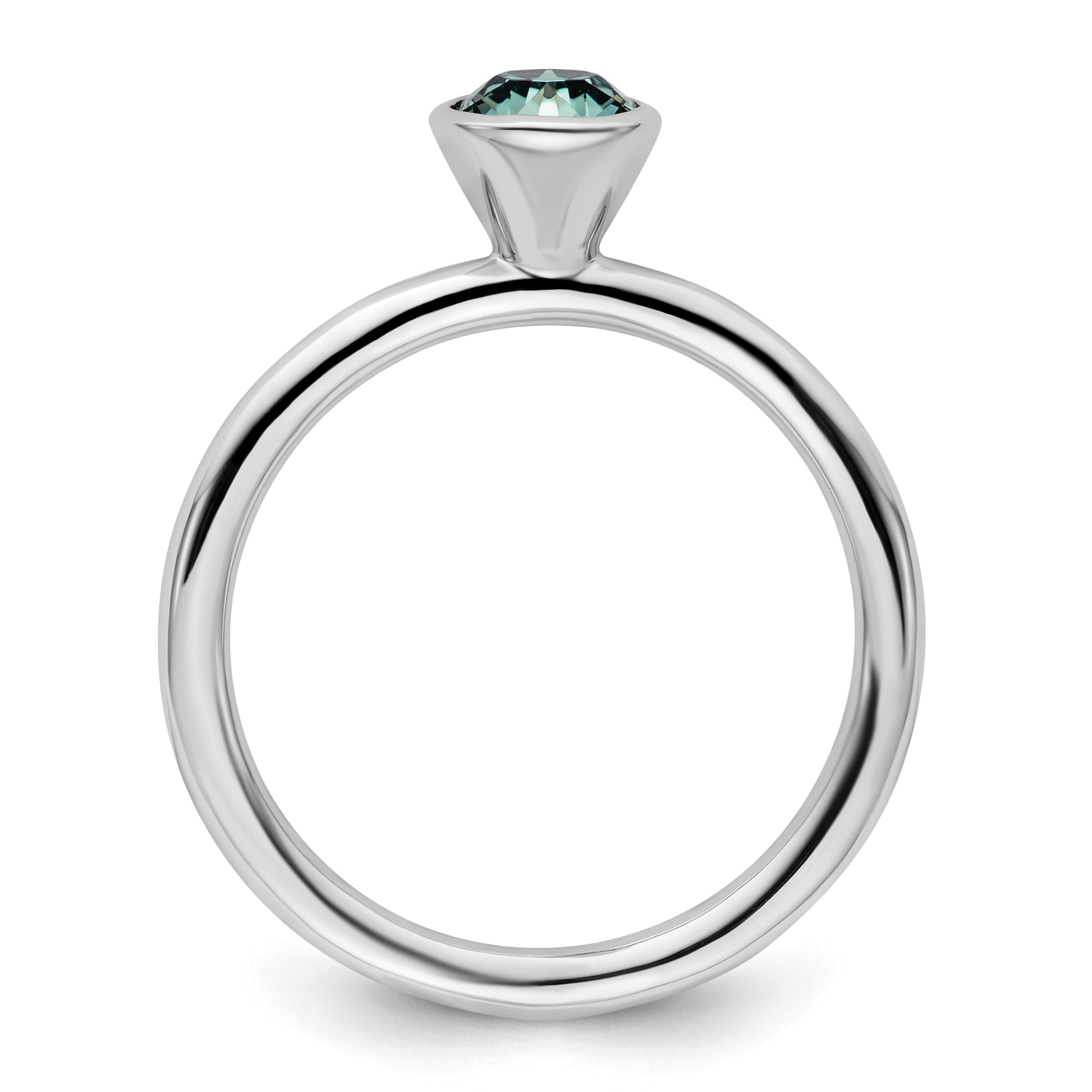 Sterling Silver Stackable Expressions High 5mm December Crystal Ring