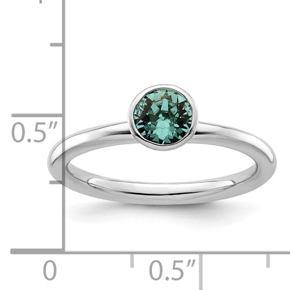 Sterling Silver Stackable Expressions High 5mm December Crystal Ring