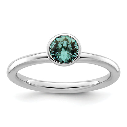 Sterling Silver Stackable Expressions High 5mm December Crystal Ring