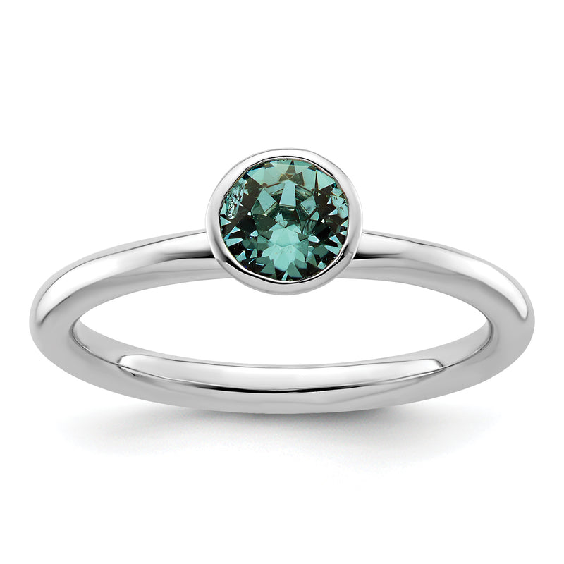 Sterling Silver Stackable Expressions High 5mm December Crystal Ring
