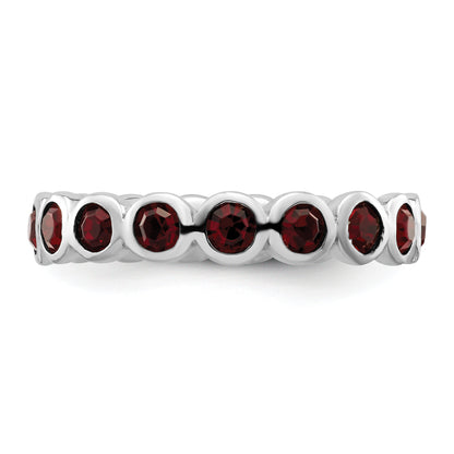Sterling Silver Stackable Expressions January Crystal Ring