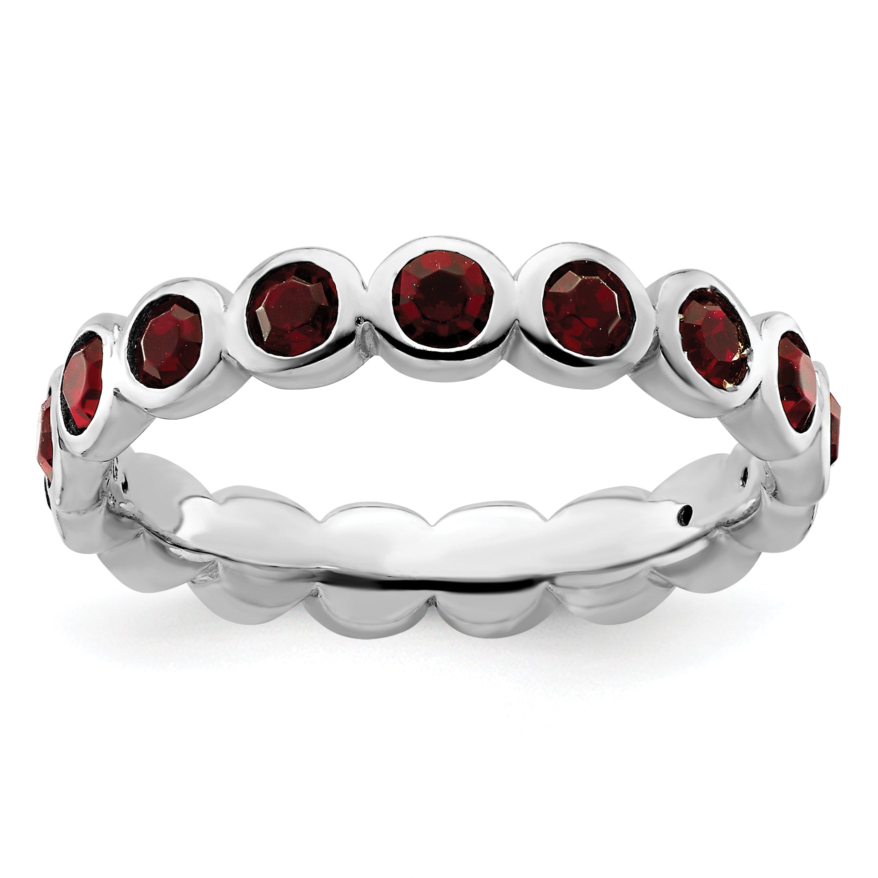 Sterling Silver Stackable Expressions January Crystal Ring