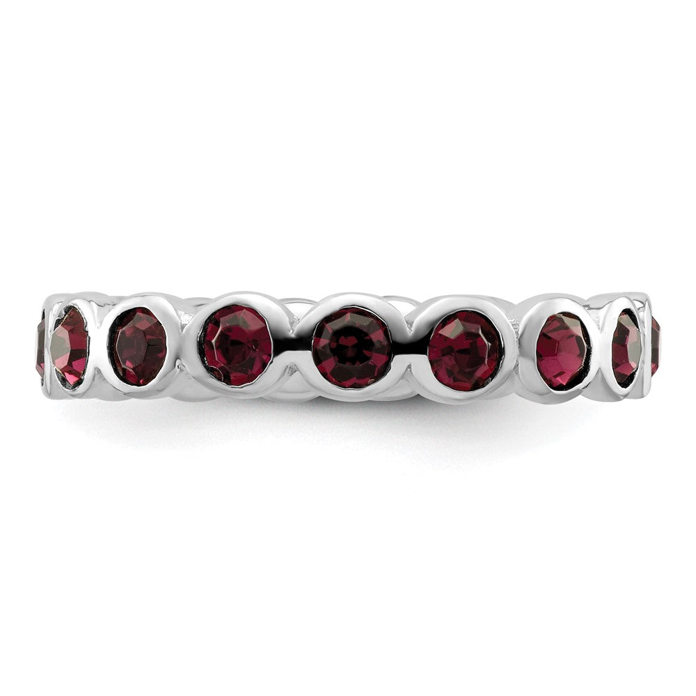 Sterling Silver Stackable Expressions February Crystal Ring