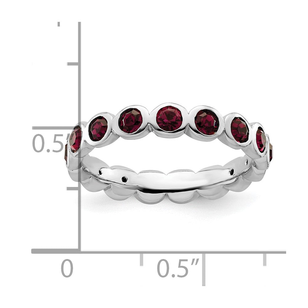 Sterling Silver Stackable Expressions February Crystal Ring