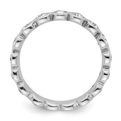 Sterling Silver Stackable Expressions April Crystal Ring