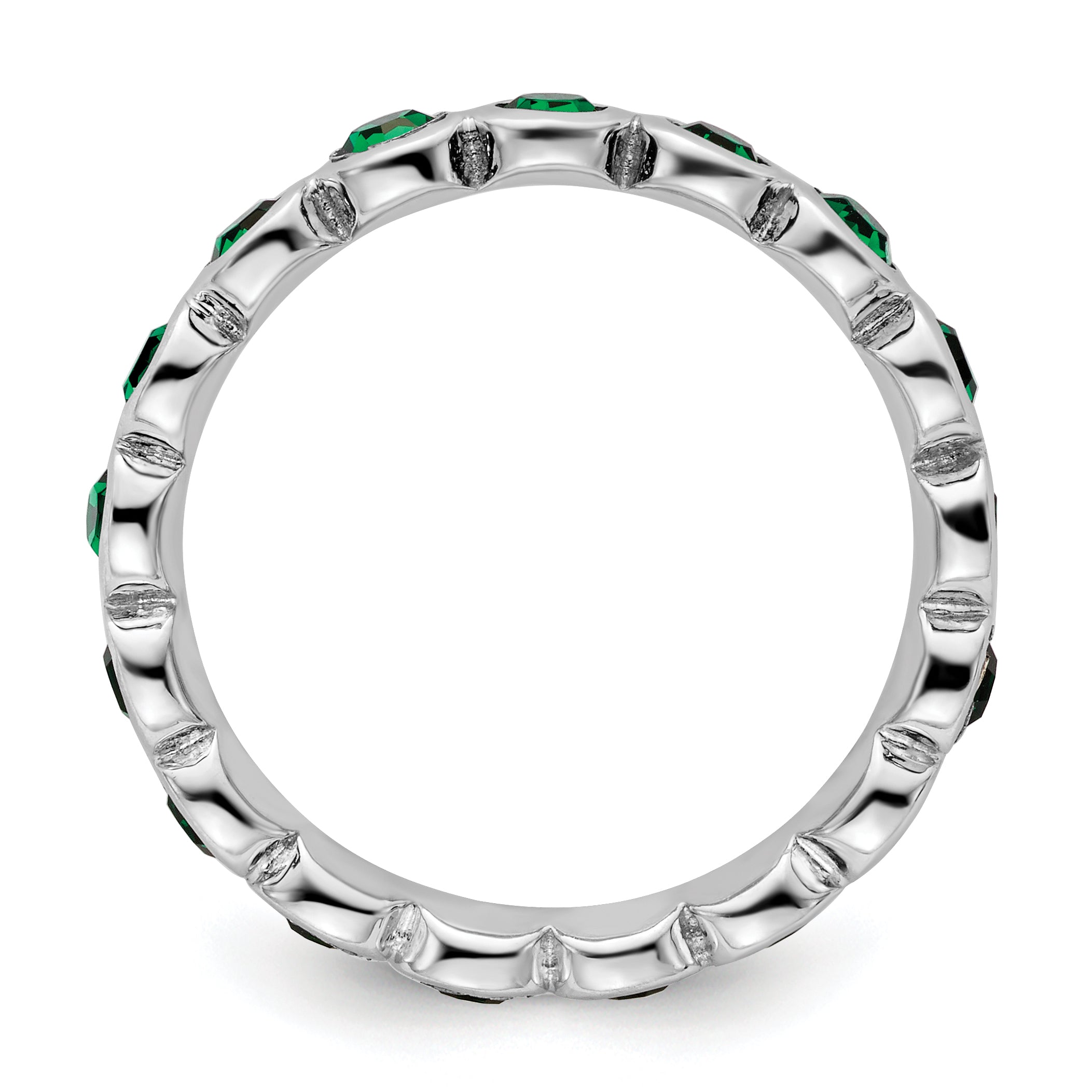 Sterling Silver Stackable Expressions May Crystal Ring