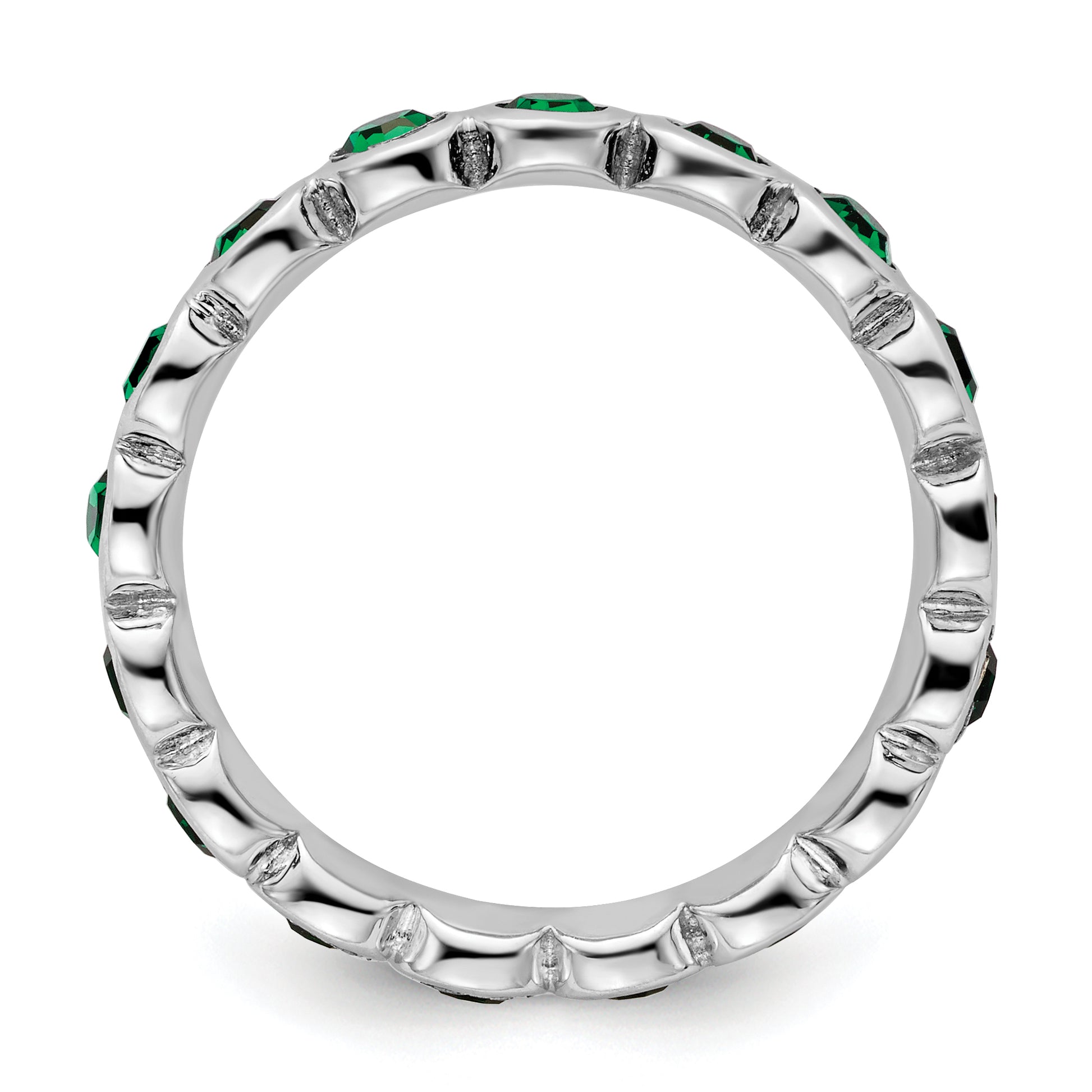 Sterling Silver Stackable Expressions May Crystal Ring