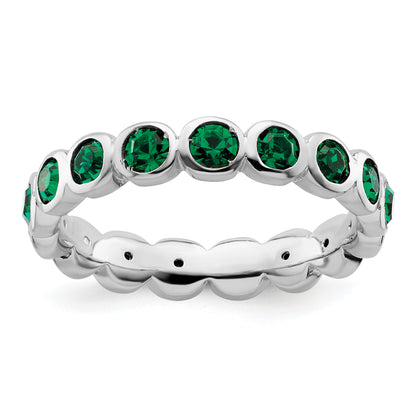 Sterling Silver Stackable Expressions May Crystal Ring