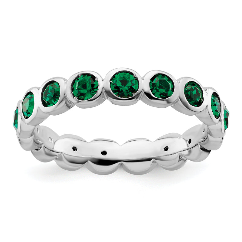Sterling Silver Stackable Expressions May Crystal Ring