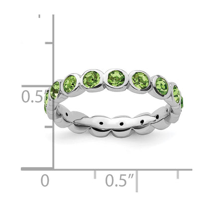 Sterling Silver Stackable Expressions August Crystal Ring