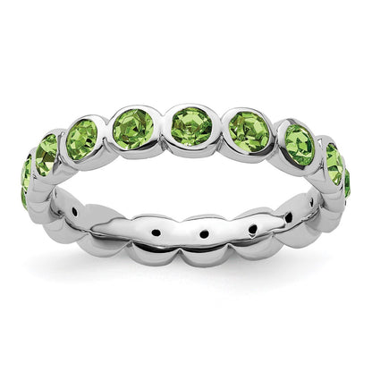 Sterling Silver Stackable Expressions August Crystal Ring