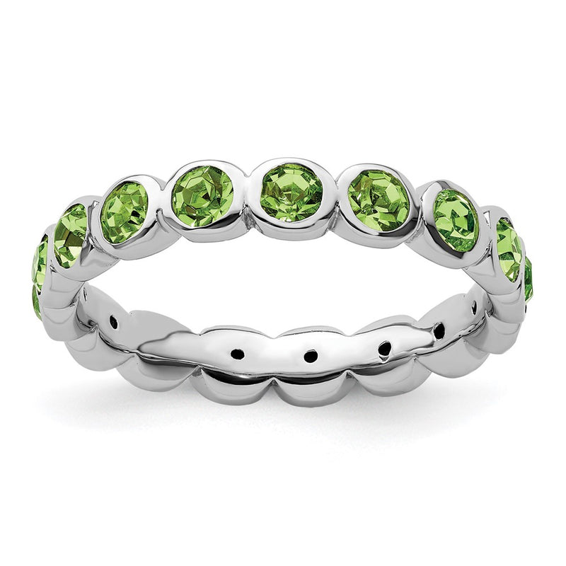 Sterling Silver Stackable Expressions August Crystal Ring