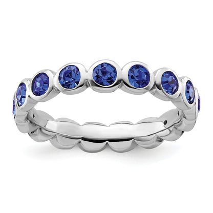 Sterling Silver Stackable Expressions September Crystal Ring